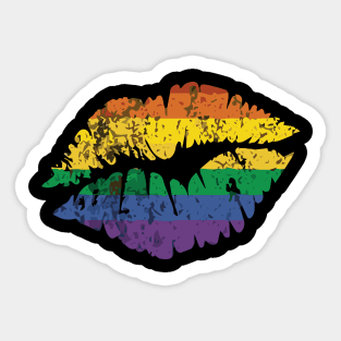 Pride flag lips Sticker